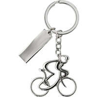 Ismeretlen Biciklis alakú, nikkelezett fém kulcstartó, ezüst