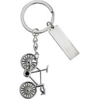 Ismeretlen Bicikli formájú, nikkelezett fém kulcstartó, ezüst