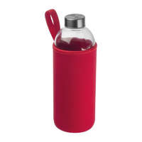 M-Collection Üveg ivópalack neoprén tokban, 1000 ml, Piros