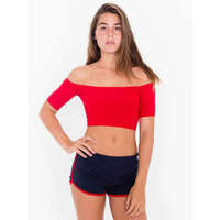 American Apparel AA7301 Női pamut short, futónadrág American Apparel, Navy/Red-L