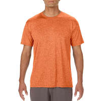Gildan Rövid ujjú Actíve Fit férfi sport póló, Gildan GI46000, Heather Sport Orange-S
