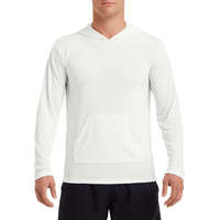 Gildan Hosszú ujjú kapucnis Aktív Fit férfi póló, Gildan GI46500, White-L