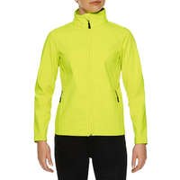 Gildan Karcsúsított softshell cipzáros női dzseki, Gildan GILSS800, Safety Green-L