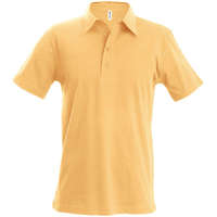 Kariban Férfi férfi rövid ujjú jersey pamut galléros póló, Kariban KA227, Light Orange-L