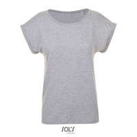 Sol&#039;S Női MELBA kereknyakú pamut póló, SOL&#039;S SO01406, Grey Melange-L