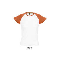 Sol&#039;S Női MILKY raglános kétszínű rövid ujjú póló, SOL&#039;S SO11195, White/Orange-S