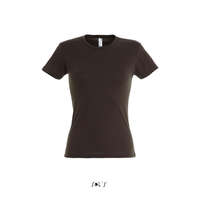 Sol&#039;S Női MISS kereknyakú rövid ujjú pamut póló, SOL&#039;S SO11386, Chocolate-2XL