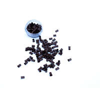 HairExtensionShop Mikro Hüvely Hajhosszabbításhoz Réz Szilikonmentes Nélkül Peremes Középbarna 100db #5 - Hossz 4mm, Belső Átmérő 2.4mm, Külső Átmérő 3mm
