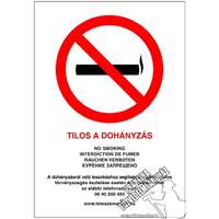 EJ19/3 - Tilos a dohányzás - szitázott tábla, 1,5 mm vastag, A/4