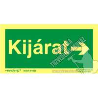 M17/2 - Kijárat jobbra, utánvilágító tábla, utánvilágítós tábla, 2mm vastag, 300x150mm