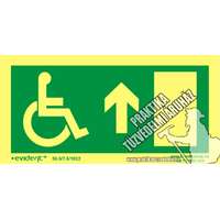 MM05/1 Menekülési irány fel mozgássérülteknek, utánvilágító tábla, utánvilágítós tábla, 2mm vastag, 200x100mm