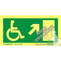 MM09/1 Menekülési irány jobbra fel mozgássérült utánvilágító tábla, utánvilágítós tábla, 2mm vastag,200x100