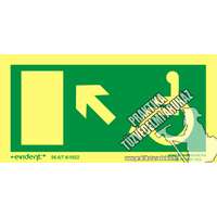 MM10/1 - Menekülési irány balra fel mozgássérült, utánvilágító tábla, utánvilágítós tábla, 2mm vastag, 200x100