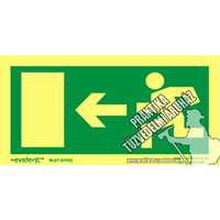 M02/1 Menekülési irány balra, utánvilágító tábla, utánvilágítós tábla, 2 mm vastag, 200x100mm