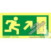 M09/1 - Menekülési irány jobbra fel, utánvilágító tábla, utánvilágítós tábla, 2mm vastag, 200x100