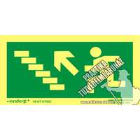 M14/1 - Menekülési irány balra fel, lépcsős utánvilágító tábla, utánvilágítós tábla, 2mm vastag, 200x100