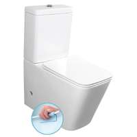 Sapho PORTO RIMLESS monoblokkos WC, alsó/hátsó kifolyású, 38x64cm, duálgombos öblítőmechanikával (PC102R helyett)