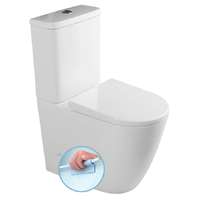 Sapho TURKU RIMLESS monoblokkos WC, alsó/hátsó kifolyású, ülőke nélkül, 38x64cm, duálgombos öblítőmechanikával
