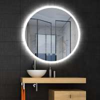 Arezzo AREZZO design LED okos tükör 80 cm-es kerek+állítható fényerő,páramentesítő funkció,óra,hőmérő