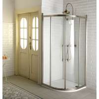 Gelco GELCO ANTIQUE íves zuhanykabin, eltolható kétszárnyú ajtó, 900x900mm, transzparent üveg minta nélkül, bronz