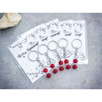 R.M.ékszer Ásvány kulcstartók Boldog Karácsonyt piros angyalkás kulcstartó 5 dbos csomag