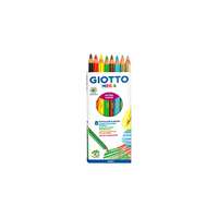 Giotto Színes ceruza GIOTTO Mega hatszögletű extra vastag 8 db/készlet 6 alapszín+arany+ezüst