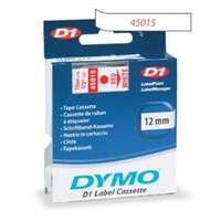 DYMO Feliratozó szalag DYMO D1 12mm x 7m fehér alapon piros írásszín