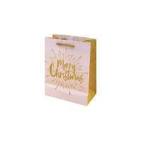 CREATIVE Dísztasak CREATIVE Luxury XL 31x42x12 cm karácsonyi arany mintás matt glitteres zsinórfüles