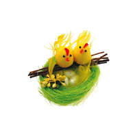  Húsvéti dekoráció, zöld fészek két csibével UTOLSÓ DARAB