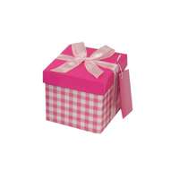  Ajándékdoboz rózsaszín/fehér Gift Box 10x10x10xcm UTOLSÓ DARABOK