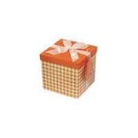  Ajándékdoboz narancs/fehér Gift Box 15x15x15 cm UTOLSÓ DARAB