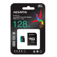 ADATA 128 GB MicroSDXC Card Premier Pro (100 MB/s, Class 10, U3, V30, A2)