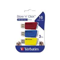Verbatim 16 GB Pendrive 3.2 Store n Click (piros/kék/sárga)