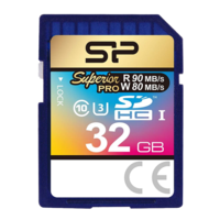 Silicon Power 32 GB SDHC Card Superior (90 MB/s, Class 10, U3)