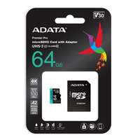 ADATA 64 GB MicroSDXC Card Premier Pro (80 MB/s, Class 10, U3, V30, A2)