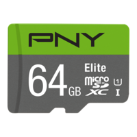 PNY 64 GB MicroSDXC Card Elite (100 MB/s, Class 10, U1)