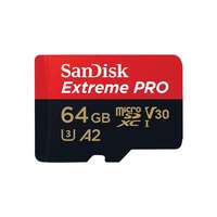 SanDisk 64 GB MicroSDXC Card Extreme Pro (200/90 MB/s, Class 10, UHS-I U3, V30, A2) + 1 adapter