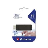 Verbatim 64 GB Pendrive 2.0 Slider (fekete)