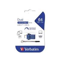 Verbatim 64 GB Pendrive 3.2+USB-C adapter Dual