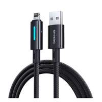 Baseus Apple iPod touch 5 adatkábel (usb - lightning, pd gyorstöltő, 100cm, cipőfűző, törésgátló, led kijelző) fekete