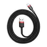 BASEUS Cafule adat- és töltőkábel (USB-A / Lightning 8 pin dugó, 2.4A, 2 m, fekete/piros)