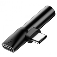 Baseus L41 USB Type C M/F - 3.5 mm jack F elosztó (fekete)