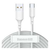 BASEUS Simple Wisdom adat- és töltőkábel szett (2 db, USB-A / USB-C, 40W, 1,5 m, fehér)