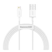 BASEUS Superior adat- és töltőkábel (USB-A dugó / Lightning 8 pin dugó, 2,4A, 1,5 m, fehér)