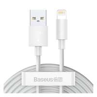 BASEUS Wisdom adat- és töltőkábel 2 db (USB-A dugó / Lightning 8 pin dugó, 20W, 1,5 m, fehér)