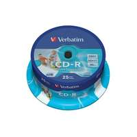 Verbatim CD ROM CD-R80 52x Cakebox, nyomtatható x25