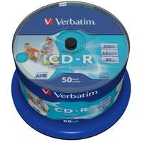 Verbatim CD ROM CD-R80 52x Cakebox x50 nyomtatható "no-ID"