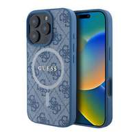 CG MOBILE Apple iPhone 16 Pro guess 4g ring classic logo szilikon védő (ütésállóság, textil hátlap, magsafe) világoskék