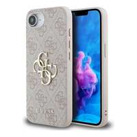 CG Mobile Apple iPhone 16e guess pu 4g metal logo case műanyag telefonvédő (ütésállóság, bőr hatású hátlap) rózsaszín