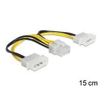 Delock 2 x 4 pin Molex (M) - 8 pin (M) EPS tápkábel 15 cm